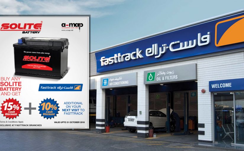 A-Map announce 15% discount on Solite batteries + 10% additional discount on your next visit to Fasttrack